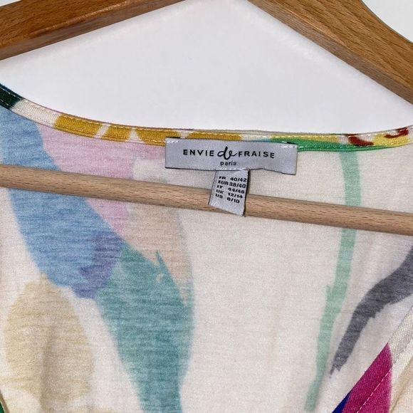 Envie De France Maternity Top FRANCINE in Rainbow Size US 8/10 Medium, MSRP $191 - Picture 6 of 16